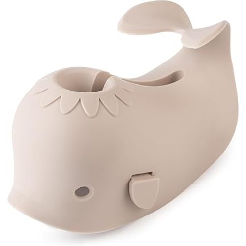 Faucet Cover Bathtub Baby Spout Cover Soft,Bath Faucet Cover for Baby's and Kid's Safety (Whale Grayish Beige)