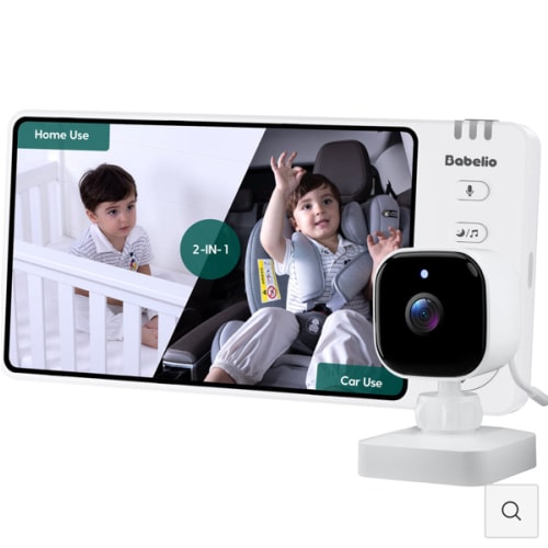 Wireless Baby Car Camera | 2-in-1 Baby Monitor with Night Vision, 8H Battery, 5” HD Display