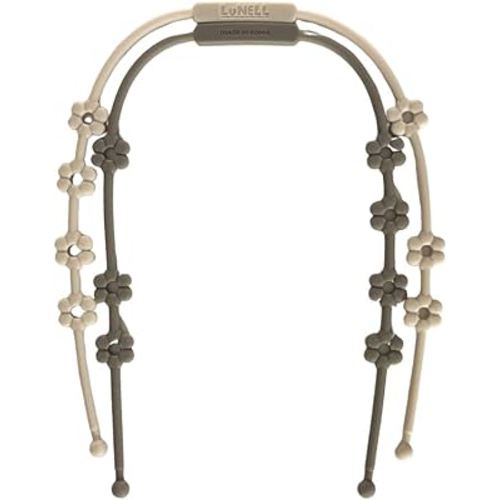 LUNELL 2pcs Silicone Toy Straps for Baby, Pacifier Holder Leash, Stroller, High Chair, No Throw Accessory - Beige and Brown