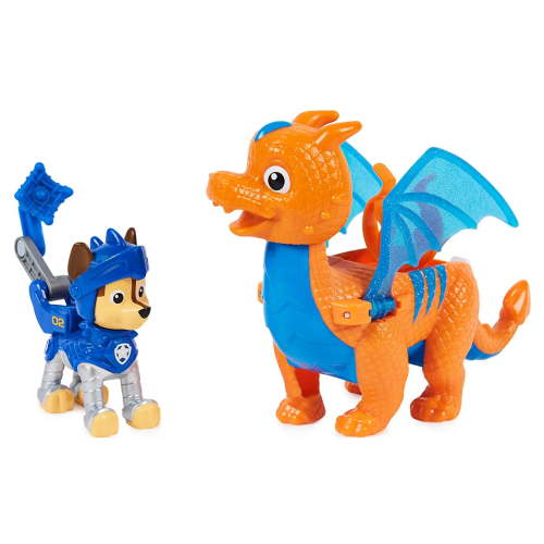 Paw Patrol, Rescue Knights Chase and Dragon Draco Action Figures Set, Kids Toys for Ages 3 and up