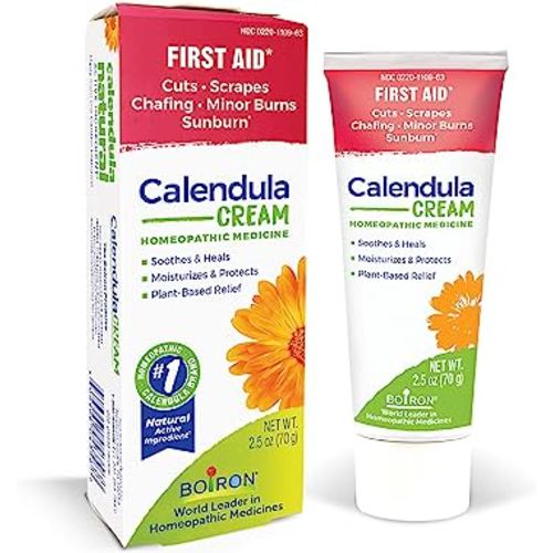 Boiron Calendula Cream for First Aid, Minor Burns, Cuts, Scrapes, Insect Bits and Sunburn - 2.5 oz