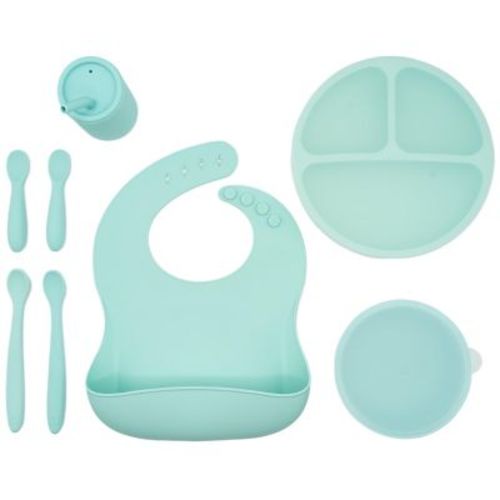 Weesprout Baby Led Weaning Bundle, Silicone Suction Bowl, Spoons, Bib & Cup - Purple