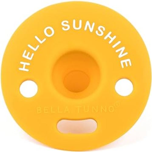 Bella Tunno Bubbi Pacifier – Baby Pacifier 0-6 Months with Finger Hold, Made from Food Grade Silicone BPA Free, Perfect Baby Registry Must Haves, Hello Sunshine