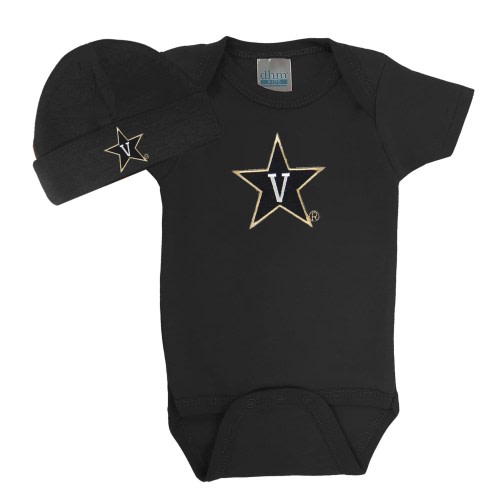 Vanderbilt Commodores Baby Bodysuit and Cap, Size 0-3 Months
