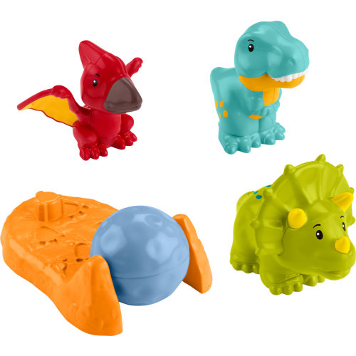 Fisher-Price Little People Friendly Dinosaur Figure Pack Toddler Toy, 4 Pieces