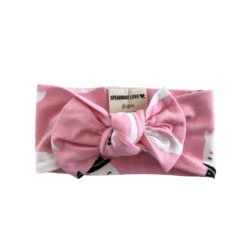 Knot Bow, Pink Ghost