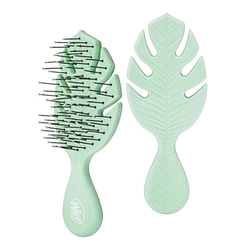 Wet Brush Go Green Mini Detangler, Green - Detangling Travel Hair Brush - Ultra-Soft IntelliFlex Bristles
