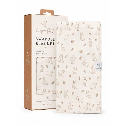 Copper Pearl Swaddle Blankets for Newborns | Soft Stretchy Receiving Blankets for Boys and Girls | Large 46 x 46 Inch Baby Blankets | Lightweight and Breathable Swaddles | Dylan