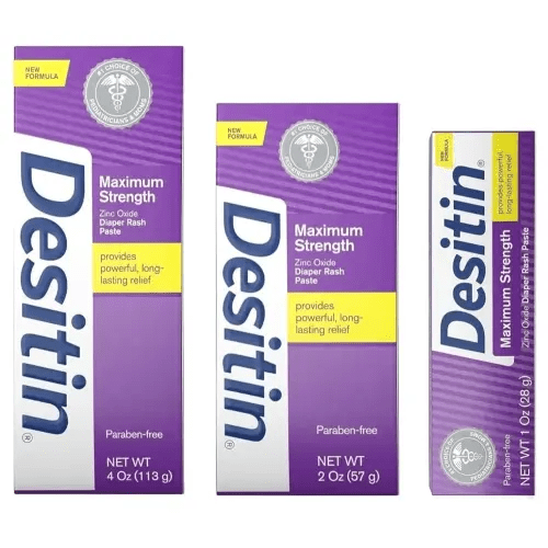 DESITIN Maximum Strength Original Diaper Rash Paste 3-Piece Variety Sizes 4 oz, 2 oz, 1 oz Bundle Pack