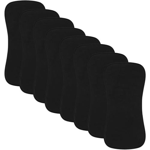 8 Pack Baby Burp Cloths, Unisex for Boys and Girls, Super Absorbent and Soft Towel,Solid Color (Black)