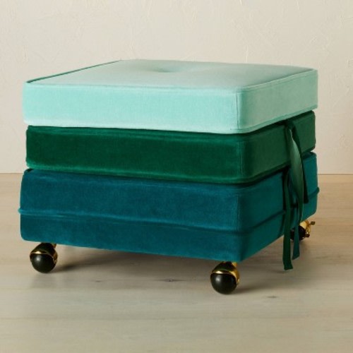 Marin Stackable Pouf with Casters - Opalhouse™ designed with Jungalow™, Color: Blue/Green Gradient