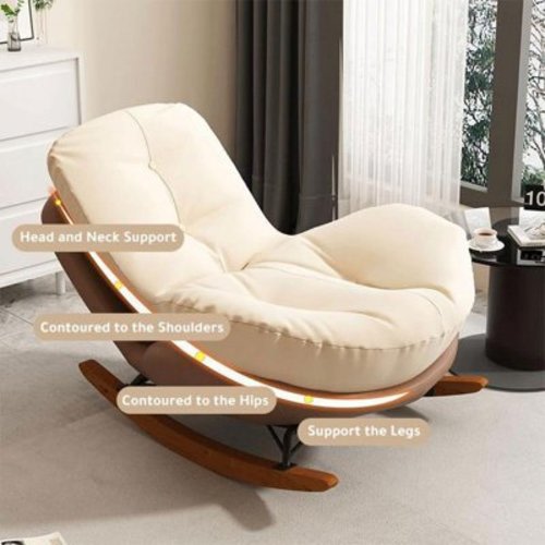 Penguin Rocking Chair Nursery, Glider Rocking Chair for Living Room, Indoor Rocking Chair with Padded Seat, Reading Chair for Bedroom, Garden Lounger, Modern, Stylish