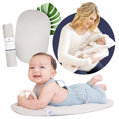 Montessori Baby Topponcino | Multifunctional Authentic Montessori Design | Simple Newborn Holding & Feeding Baby Support Pillow | Clean Infant Tummy Time Mat (Organic, Grey)