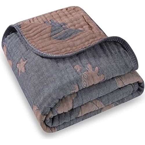 Ultra Soft Muslin Baby Blanket, Made of Viscose from Bamboo and Muslin from Cotton, A Versatile Swaddle and Bed Blanket for Babies, Toddlers, Boys, and Girls (1 Pack).
