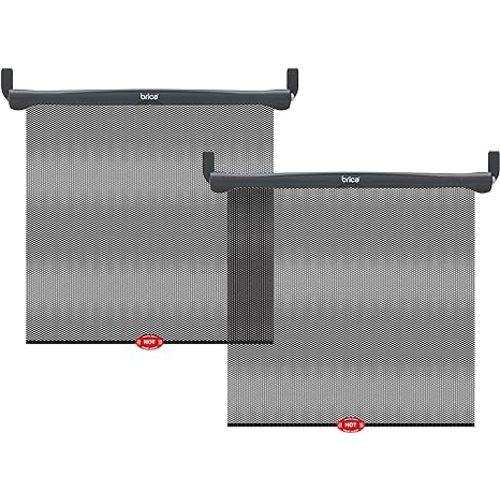 Munchkin® Brica® Sun Safety™ Car Window Roller Shade with White Hot® Heat Alert, Black, 2 Count (Pack of 1)