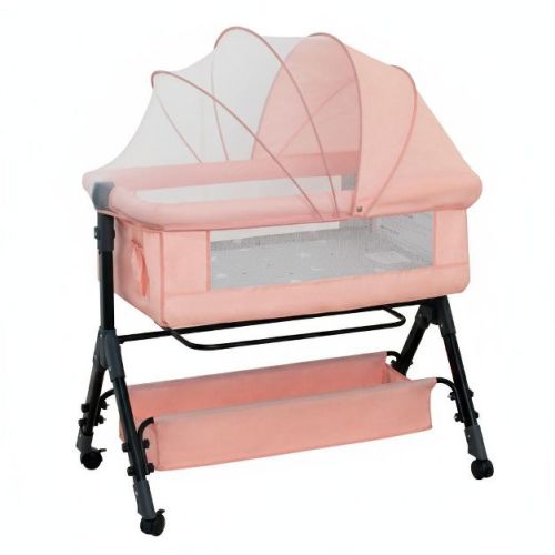 Foalom Baby Bassinet 3 in 1 Baby Bassinet Bedside Sleeper, Easy Assemble Amd Folding Portable Baby Cradle