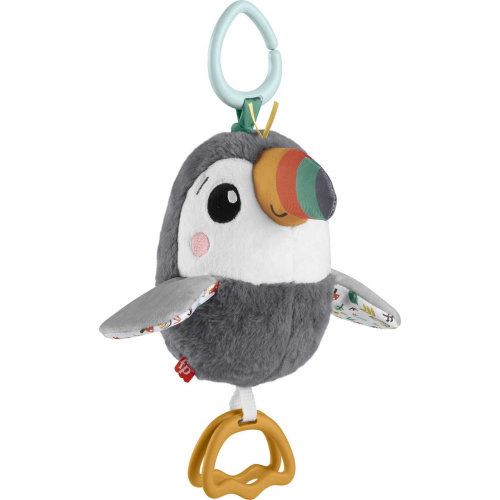Fisher-Price Baby Stroller Toy, Flap & Go Toucan, Activity Toy with Sensory Details for Newborns