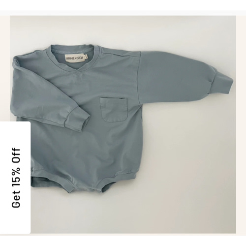 Harley Pocket Romper in Light Blue – Winnie + Crew