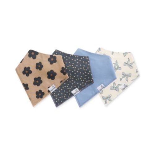 Baby 4-Pc. Gemma in Tan Bandana Bib Set