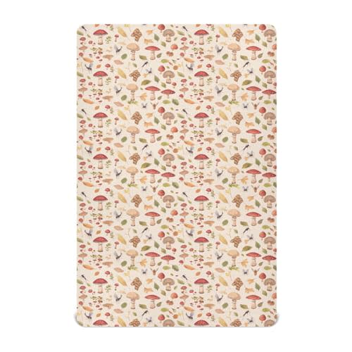Fitted Crib Sheets for Baby Boys or Girls Soft Breathable Baby Play Yard Sheet for Standard Size Crib Mattress 39x27in Watercolor Safari Mushroom