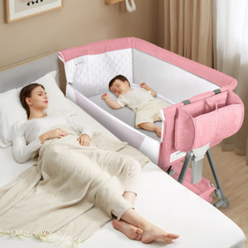 Suteck Baby Bassinet And Bedside Sleeper For Baby , 7 Height Adjustable Bedside Bassinet With Wheels | Wayfair