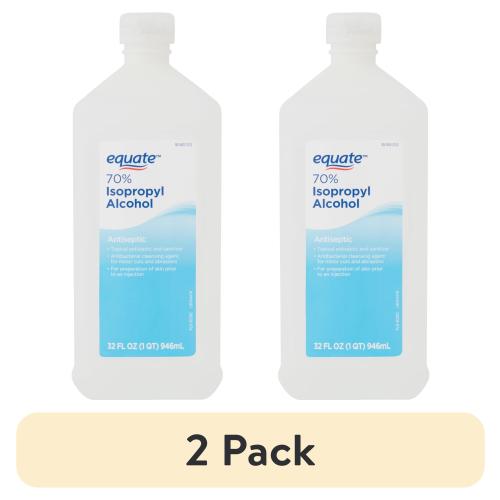 (2 pack) Equate 70% Isopropyl Alcohol Antiseptic, 32 fl oz