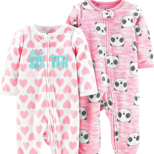 Simple Joys by Carter's Baby Girls' Fleece Footed Sleep and Play, Pack of 2