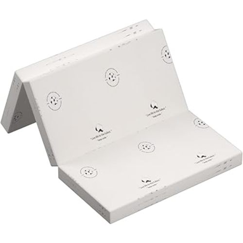 Pack and Play Mattress 38" x 26", Portable Playard Mattress, Soft Firm Premium Foam Pack N Play Mattresses, Odorless Breathable Comfort Baby Foam Playpen Mattresses (Cotton Tri-Fold)