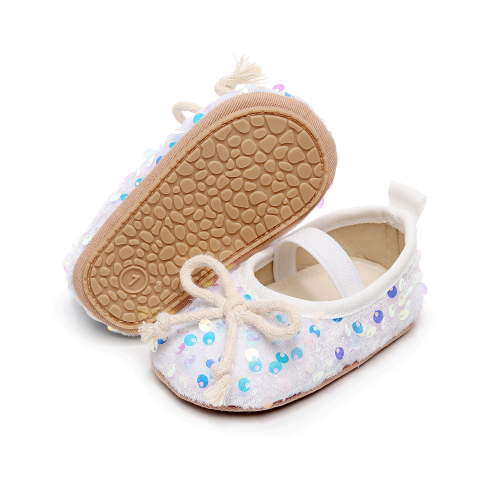 Baby Girl Soft Soles Sequins Mary Jane Shoes Newborn Infant Walking Shoes Toddler First Walker Shoes