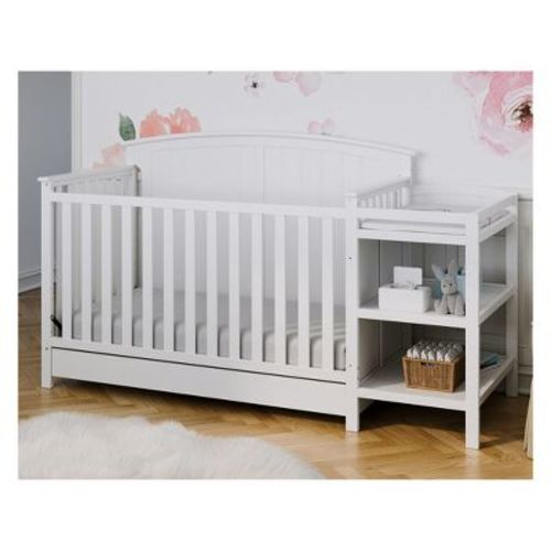 Storkcraft Steveston 4-in-1 Convertible Crib and Changer with Drawer - White