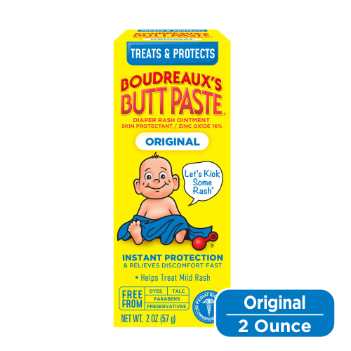 Boudreaux's Butt Paste Original Diaper Rash Cream, Ointment for Baby, 2 oz Tube