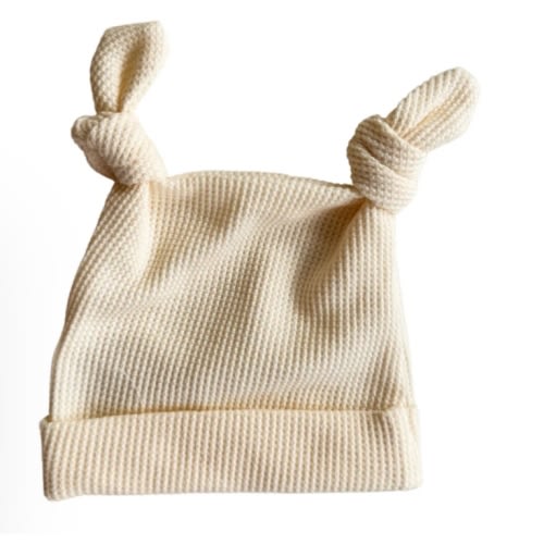Double Knot Beanie | Cream Waffle