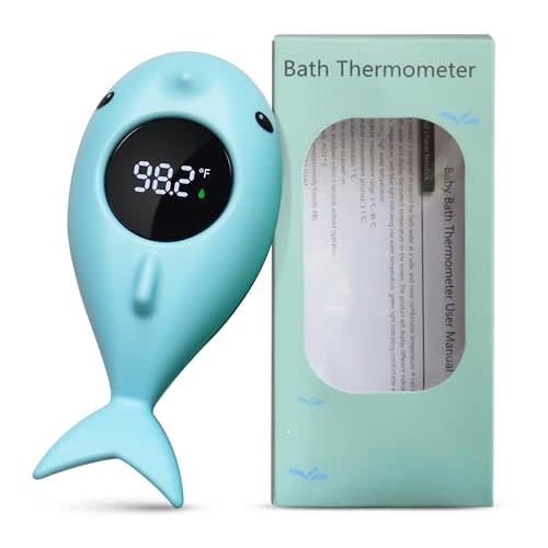 Floating Baby Bath Thermometer for Baby Safety – Digital Bath Temp Thermometer for Newborns, Infants & Toddlers – Waterproof Baby Bathtub Thermometer Toy (Blue)
