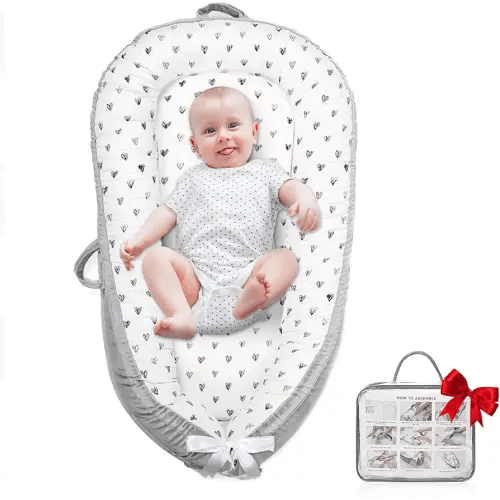 Baby Lounger,Portable Cosleeper, Polyester Cotton Infant Nest Cover, Comfortable Newborn Lounger, Ultra Baby Shower, Travel Baby Bed