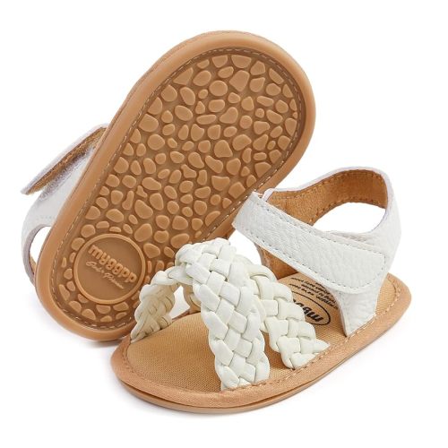 SOFMUO Baby Girls Boys Sparkly Bowknot Sandals Premium Soft Anti-Slip Rubber Sole Infant Summer Outdoor Shoes Toddler First Walkers