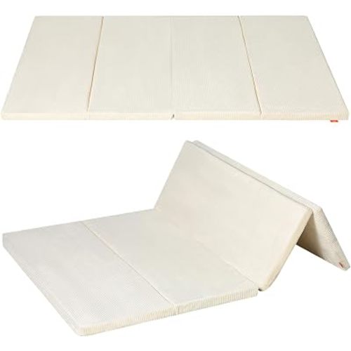 MeMoreCool Foldable Kids Floor Mattress, 6x4 FT Tatami Futon Mat, Beige