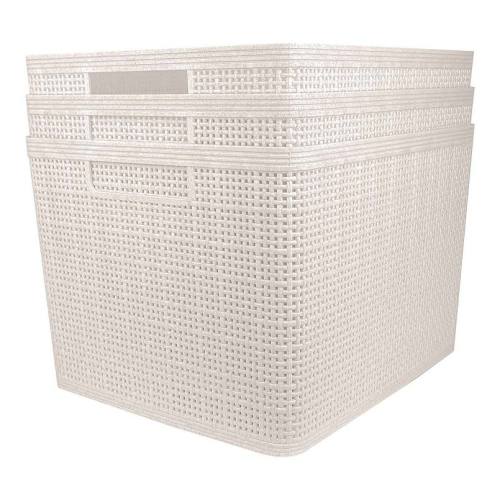 Belle Maison 3-pk. Large Regtangular Wheat Bins