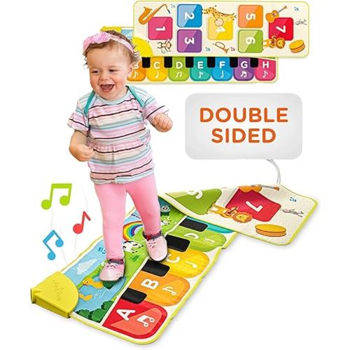 Move2Play, Double Sided Piano Mat | 50+ Sounds & Songs | 1, 2, 3, 4+ Year Old Christmas Gift & Birthday Present | Babys, Toddlers, Boys, & Girls Ages 12, 18, 24+ Months Old