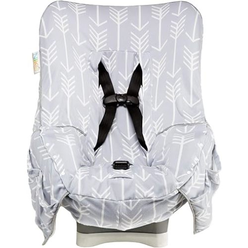 Niko Easy-Wash Children's Car Seat Cover & Liner - Cotton Jersey Gray & White Arrow Pattern - Universal FIT - Crash Tested - Waterproof SEAT Bottom - Easy to Clean - Machine Washable