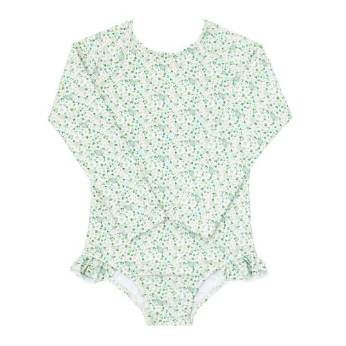 girls sea marsh floral rashguard one piece