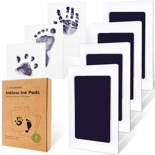 4-Pack Inkless Baby Hand and Footprint Kit - Mess Free Ink Pad for Newborn Keepsake, Dog Nose & Paw Print Kit, Clean Touch Ink Pad for Baby Hand & Footprints, Ideal New Mom Gifts(Twilight)