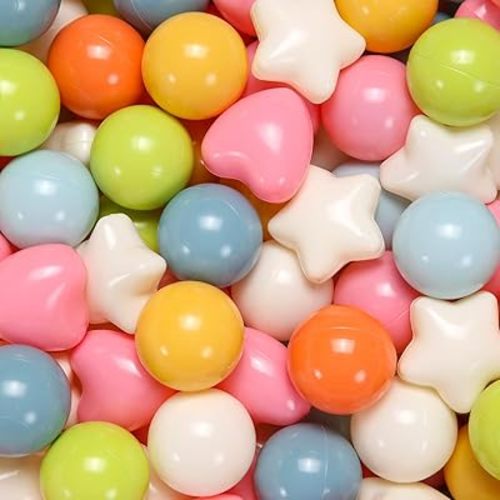 GOGOSO Ball Pit Balls for Toddlers Baby Kids, Pearl Balls for Ball Pit, Themed Party, Bounse House, Birthday,100 pcs, Cream Mix