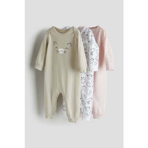 3-pack Cotton Jersey Pajama Jumpsuits