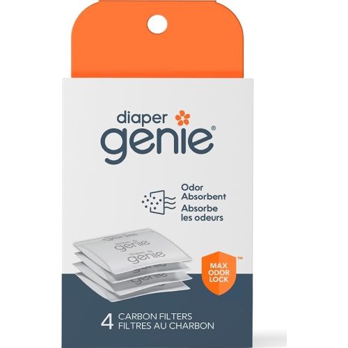 Diaper Genie Carbon Filter (4-Pack) | Diaper Pail Odor Eliminator & Deodorizer | Compatible with the Diaper Genie Complete and Platinum Pail