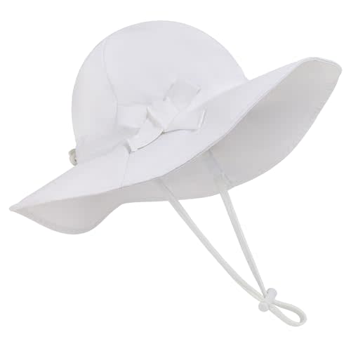 Durio UPF 50+ Baby Sun Hat - Wide Brim Beach Bucket Hats for Infant Girls 0-4T, Outdoor Summer Hat for Newborn to Toddler