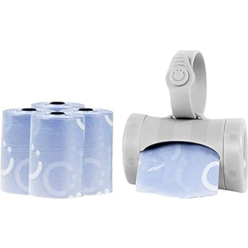 Ubbi On-the-Go Gray Bag Dispenser and Waste Disposal Bags Refill, Lavender Scented, Baby Savings Bundle