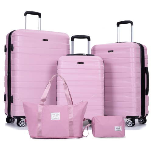 Tripcomp Luggage Sets 5 Piece Duffel Bag,Hardside Travel Luggage (20/24/28) with TSA Lock,Expandable Suitcase with Spinner Wheels.(Pink)