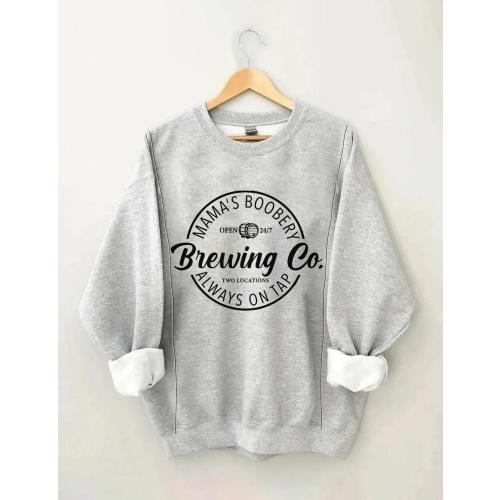 Mama's Boobery Zip Crewneck Breastfeeding Sweatshirt
