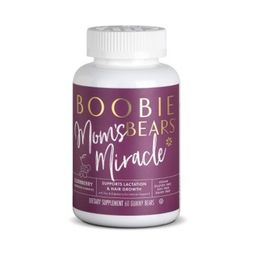 Boobie Bears Lactation Gummies, Lactation Supplement for Increased Breast Milk, Breastfeeding Vegan Supplements - 60ct