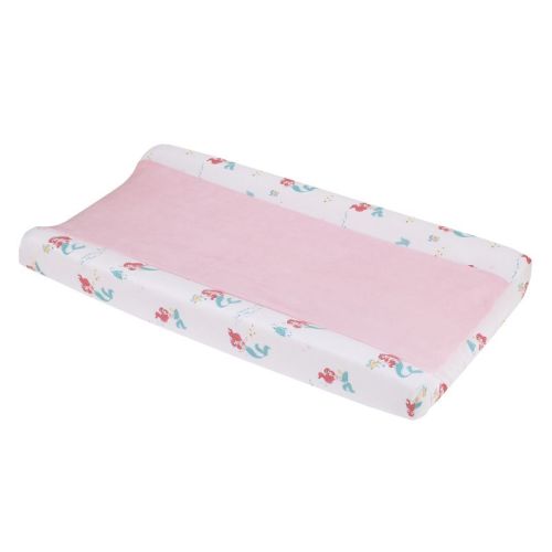 Nojo Disney Ariel Watercolor Wishes Pink, White, And Aqua Super Soft Contoured Changing Pad Cover